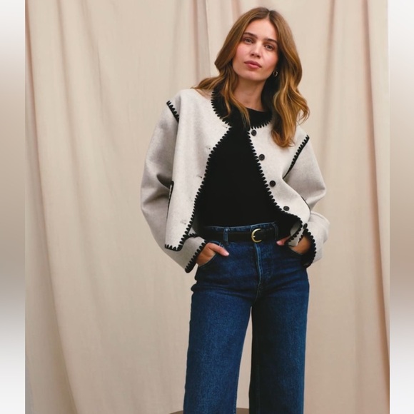 Rails Beige and Black Accent Blazer - Picture 4 of 10